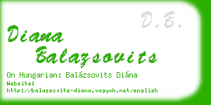 diana balazsovits business card