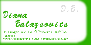 diana balazsovits business card